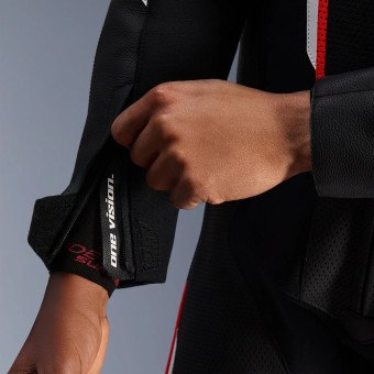 Alpinestars GP Force V2 Leather Suit 1PC Black White Red Fluo