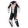 Mono Moto Cuero Alpinestars GP Force V2 Leather Suit 1PC White Black Red Fluo
