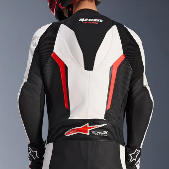 Alpinestars GP Force V2 Leather Suit 1PC White Black Red Fluo