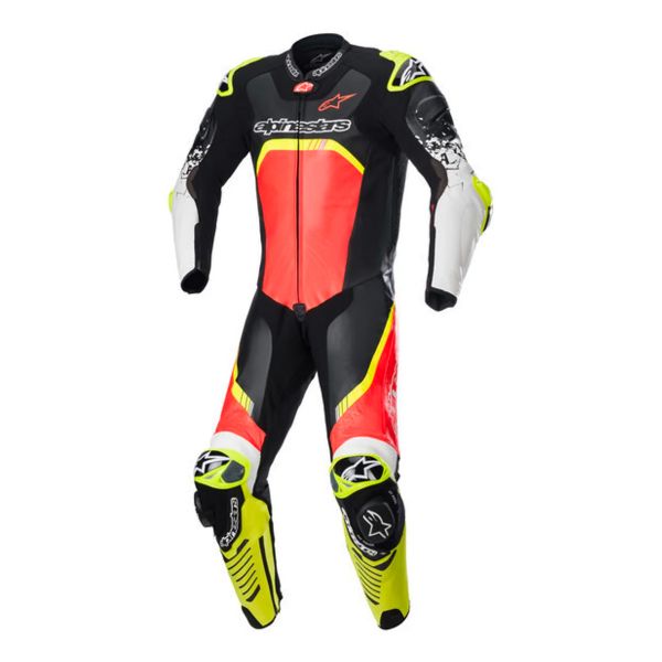Mono Moto Cuero Alpinestars GP Tech V4 Black Red Fluo Yellow