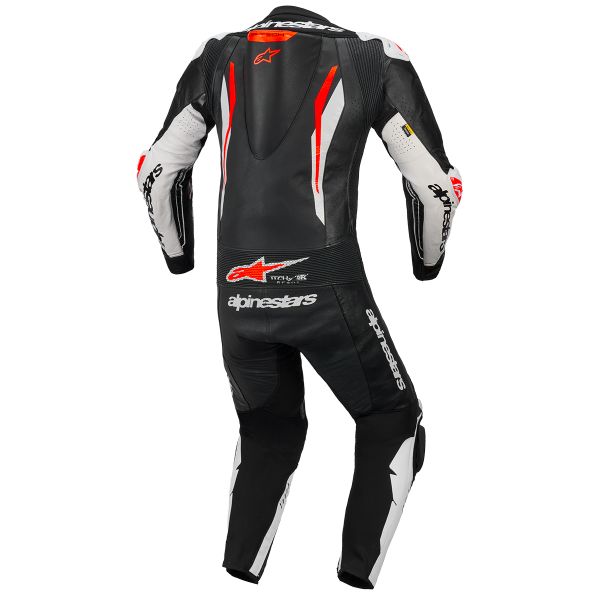 Alpinestars GP Tech V5 1 PC Leather Suit Black White Red Fluo