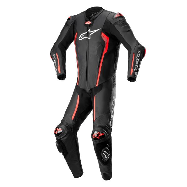 Mono Moto Cuero Alpinestars Traje Missile V2 1PC Negro Rojo Fluo Mono Moto Cuero Alpinestars Traje Missile V2 1PC Negro Rojo Fluo