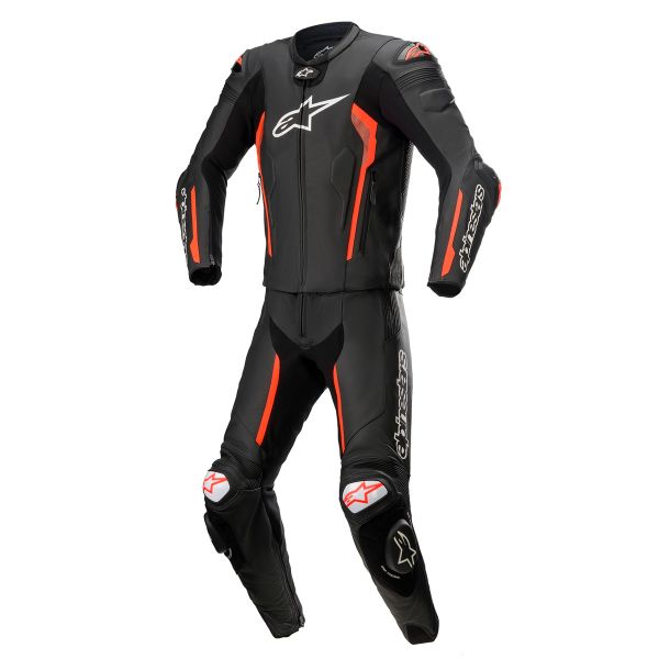 Mono Moto Cuero Alpinestars Traje Missile V2 2PC Negro Rojo Fluo Mono Moto Cuero Alpinestars Traje Missile V2 2PC Negro Rojo Fluo