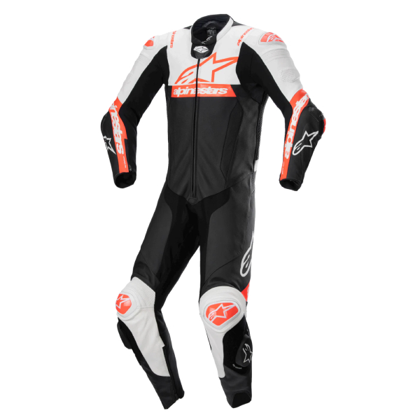 Mono Moto Cuero Alpinestars Missile V2 Ward 1PC Black White Red Fluo Mono Moto Cuero Alpinestars Missile V2 Ward 1PC Black White Red Fluo