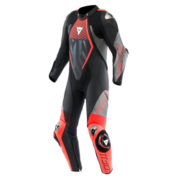 Mono Moto Cuero Dainese Audax D-Zip 1PC Perf Black Red Fluo Anthracite Mono Moto Cuero Dainese Audax D-Zip 1PC Perf Black Red Fluo Anthracite