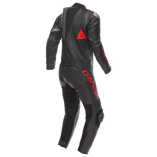 Dainese Demon Sprint 1PC Cuero Negro Negro Rojo Lava