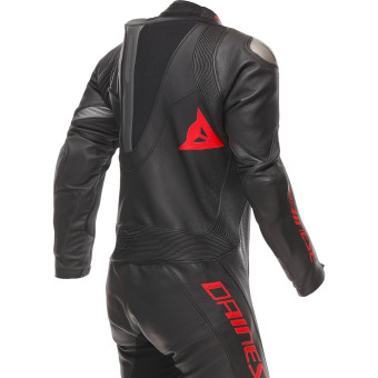 Dainese Demon Sprint 1PC Cuero Negro Negro Rojo Lava