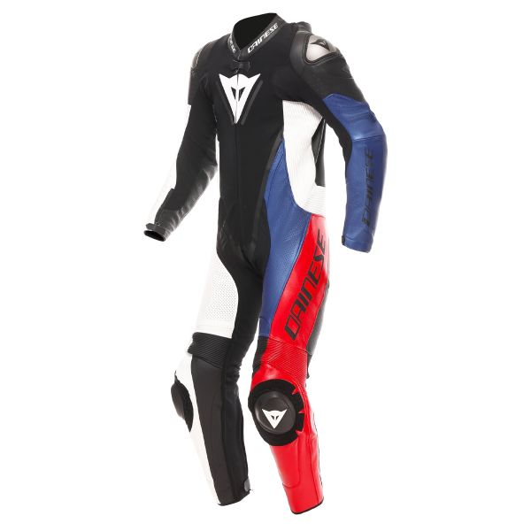 Mono Moto Cuero Dainese Demon Sprint 1PC Cuero Negro Blanco Rojo Lava
