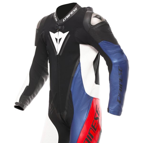 Dainese Demon Sprint 1PC Cuero Negro Blanco Rojo Lava