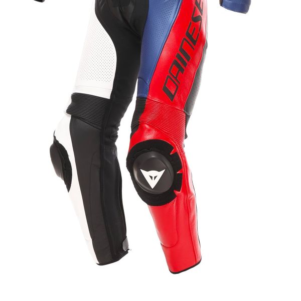 Dainese Demon Sprint 1PC Cuero Negro Blanco Rojo Lava