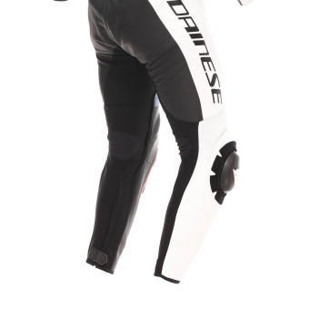 Dainese Demon Sprint 1PC Cuero Negro Blanco Rojo Lava