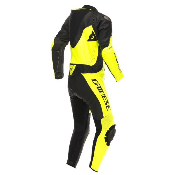 Dainese Demon Sprint 1PC Cuero Negro Amarillo Fluo