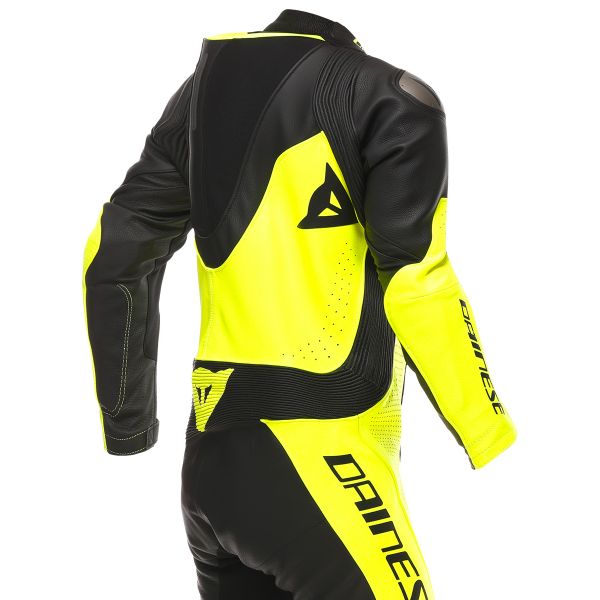 Dainese Demon Sprint 1PC Cuero Negro Amarillo Fluo