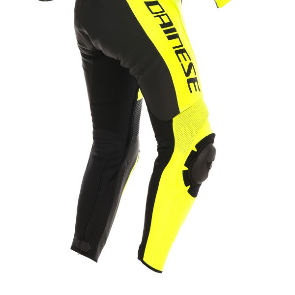 Dainese Demon Sprint 1PC Cuero Negro Amarillo Fluo