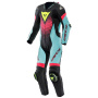 Mono Moto Cuero Dainese Laguna Seca 6 Perf 1PC Leather Black Water Fuxia