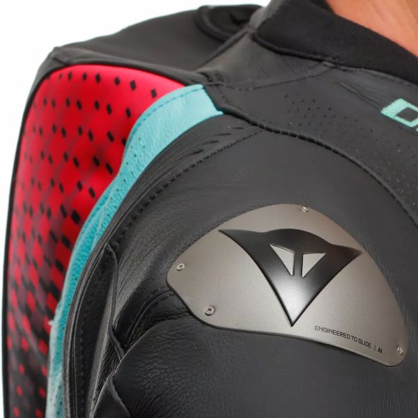 Dainese Laguna Seca 6 Perf 1PC Leather Black Water Fuxia