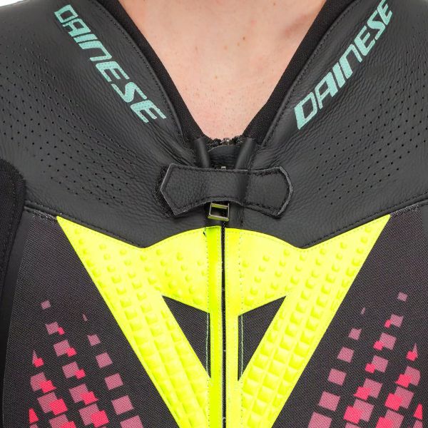 Dainese Laguna Seca 6 Perf 1PC Leather Black Water Fuxia