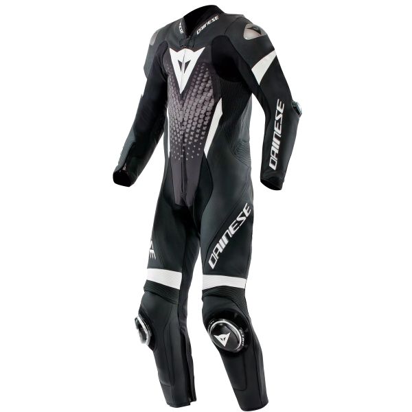 Mono Moto Cuero Dainese Laguna Seca 6 Perf 1PC Leather Black White Anthracite