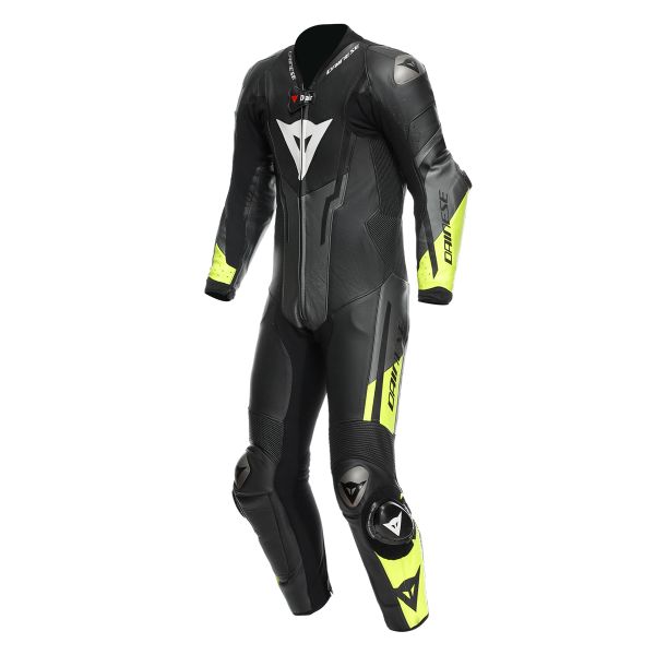 Mono Moto Cuero Dainese Misano 3 Perf. D-Air 1PC Black Anthracite Fluo Yellow