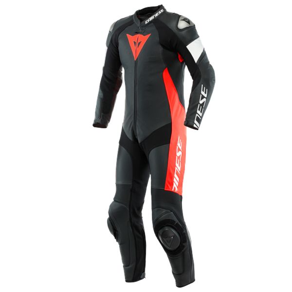 Mono Moto Cuero Dainese Tosa Black Fluo Red White Mono Moto Cuero Dainese Tosa Black Fluo Red White