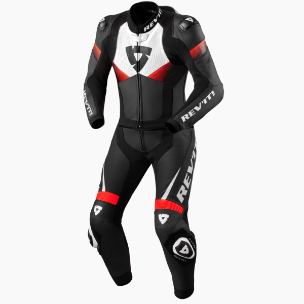 Mono Moto Cuero REV'IT Argon 2 Black Neon Red 2PC