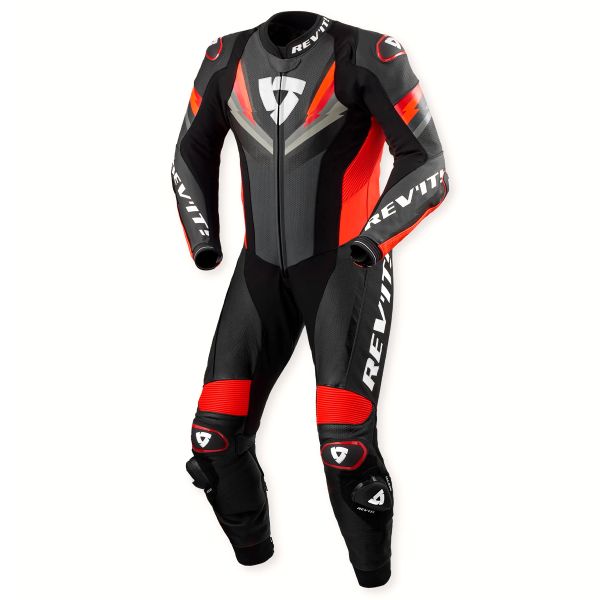 Mono Moto Cuero REV'IT One Piece Quantum 3 Anthracite Neon Red