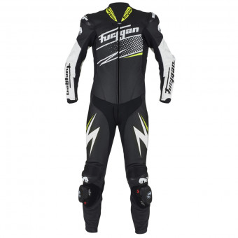 Mono Moto Cuero Furygan Full Ride Black White Yellow