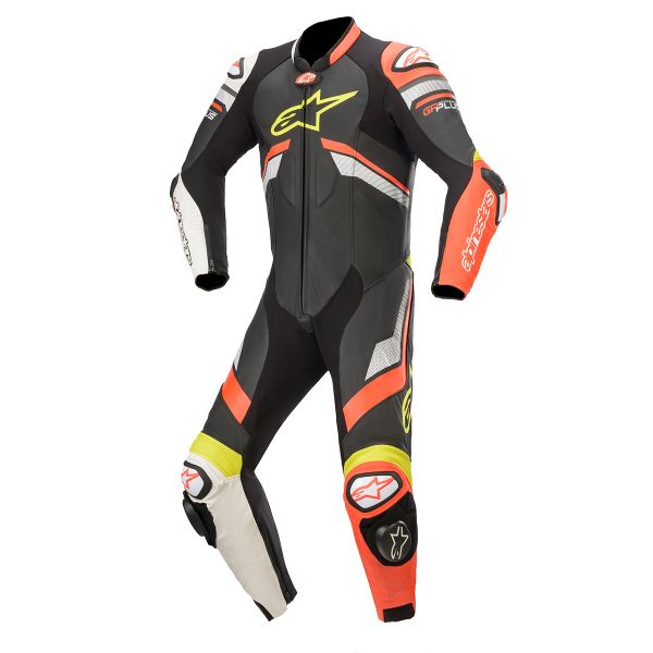 Mono Moto Cuero Alpinestars GP Plus V3 Suit Black Red Fluo White