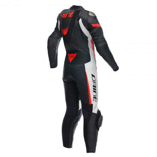 Dainese Grobnik Lady Leather 1PC Black White Fluo Red