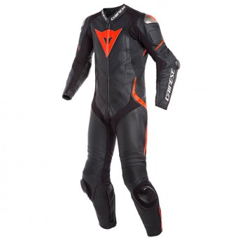 Mono Moto Cuero Dainese Laguna Seca 4 1PC Perforated Black Fluo Red