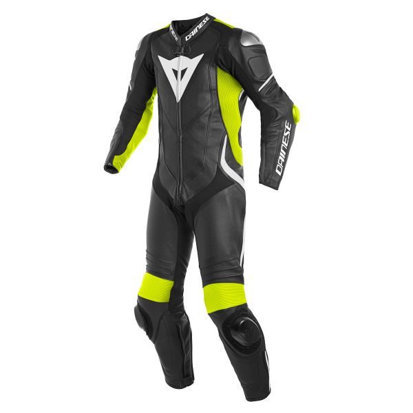 Mono Moto Cuero Dainese Laguna Seca 4 1PC Perforated Black Fluo Yellow
