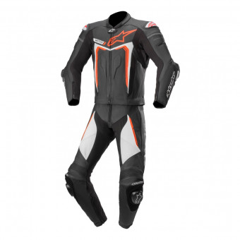 Mono Moto Cuero Alpinestars Motegi V3 2PC Black Red Fluo White