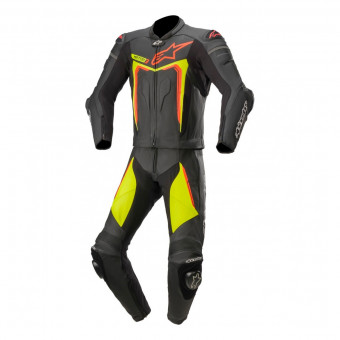 Mono Moto Cuero Alpinestars Motegi V3 2PC Black Yellow Fluo Red Fluo