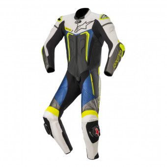 Mono Moto Cuero Alpinestars Motegi V3 Black White Metallic Gray Blue