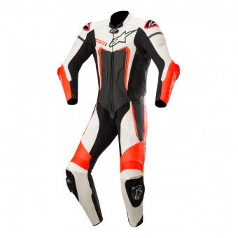Mono Moto Cuero Alpinestars Motegi V3 Black White Red Fluo