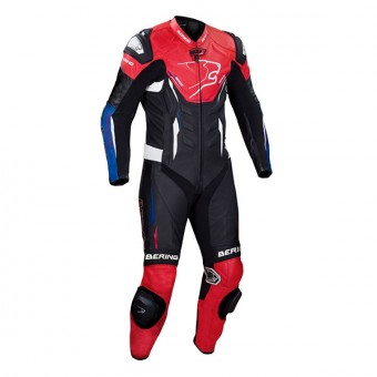 Mono Moto Cuero Bering Ultimat-R Negro Azul Blanco Rojo