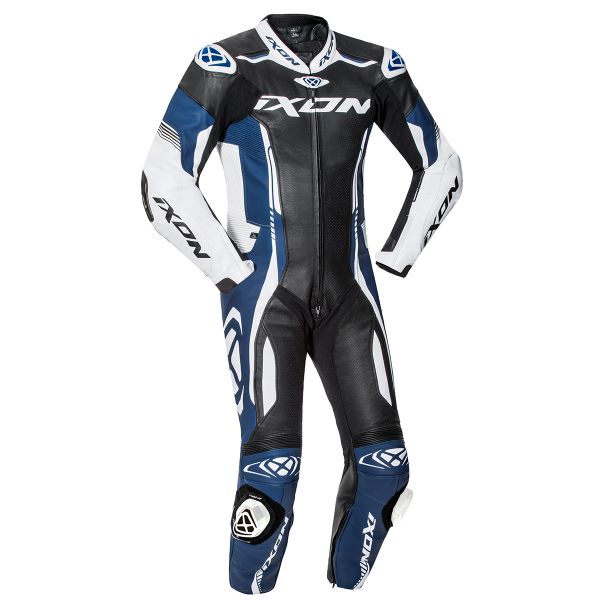 Mono Moto Cuero Ixon Vortex 2 Negro Blanco Azul