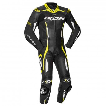Mono Moto Cuero Ixon Vortex 2 Noir Blanco Amarillo Vivo