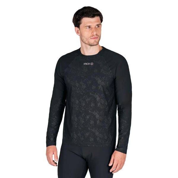 Knox Camiseta interior de doble capa activa, manga larga, negra