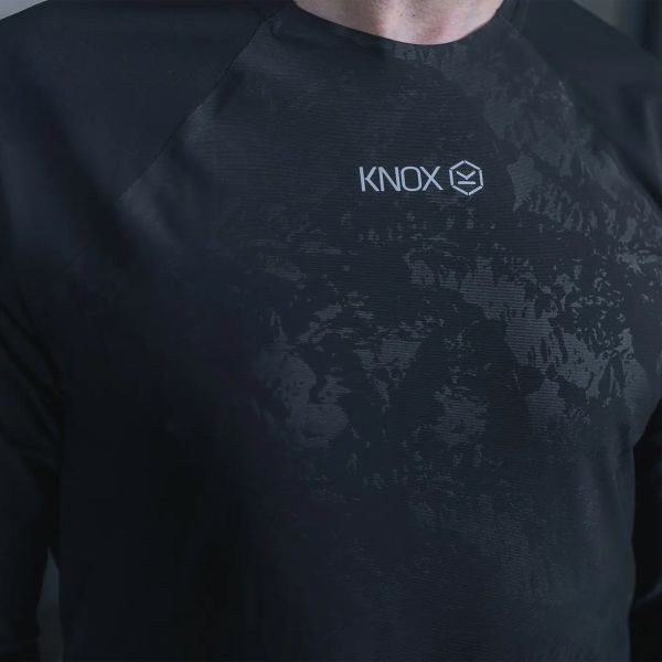 Knox Camiseta interior de doble capa activa, manga larga, negra