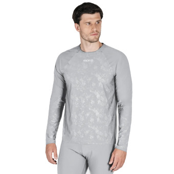 Knox Camiseta interior de doble capa activa, manga larga, gris