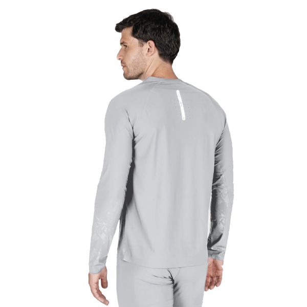 Knox Camiseta interior de doble capa activa, manga larga, gris