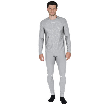 Knox Camiseta interior de doble capa activa, manga larga, gris