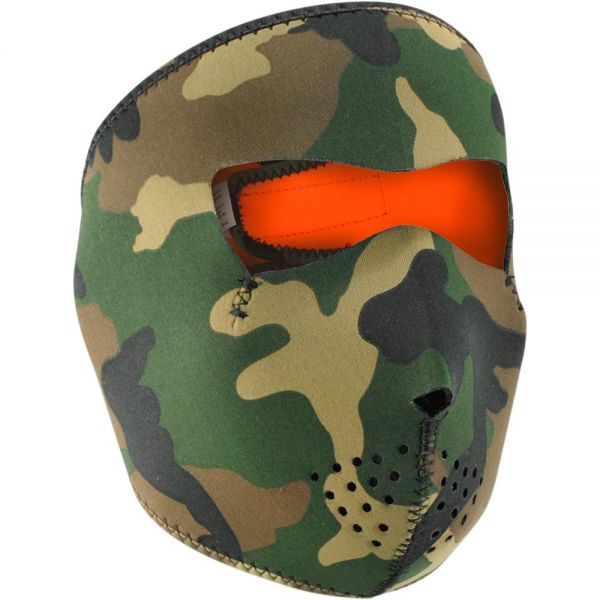 M�scara Zanheadgear Woodland Camo Reversible Orange