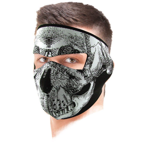 Mscara Zanheadgear Black White Skull