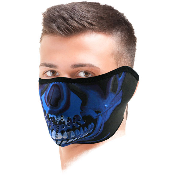 Braga Moto Zanheadgear Blue Chrome Skull Braga Moto Zanheadgear Blue Chrome Skull