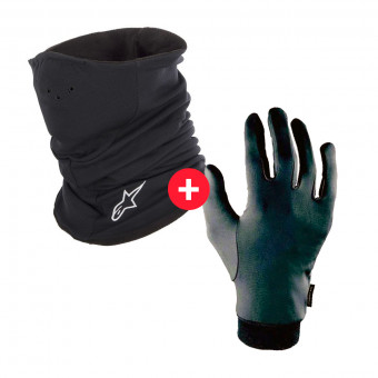 Braga Moto Alpinestars Tech Neck Warmer Black + Sotoguantes Zirtex Negros