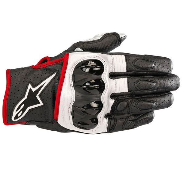 Guantes moto Alpinestars Celer V2 Leather Black White Red Fluo