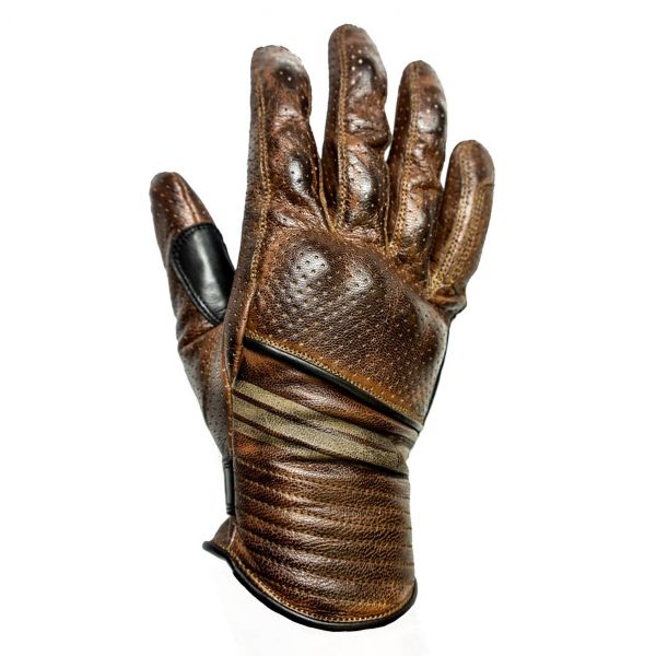 Guantes moto Helstons Corporate Perfore Camel Negro