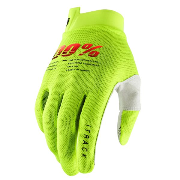 Guantes moto 100% Itrack Neon Yellow